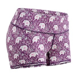 Tough Mode - Pantalones cortos de compresión para mujer, 3 pulgadas, para entrenamiento atlético, voleibol, correr, WOD, Púrpura (Purple elephant), X-Small