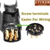 ETUKER 7-Pin Trailer Male Plug - Waterproof 12N Electrical Connector