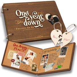 STOFINITY Stofinity 1 Year Anniversary Boyfriend Gifts - One Year Anniversary Dating Gifts For Her Girlfriend, First Paper Anniversary For Him Men, 1 Year Anniversary Scrapbook, 1st Anniversary Wedding Gift