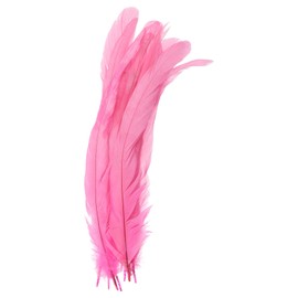 PATIKIL 10-12 Inch Rooster Feathers, 50 Pack Bulk Natural Feathers for Crafts Carnival Handwork Clothing Costumes Wedding Party Style 1, Pink
