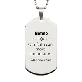 Mother's Day Unique Gifts for Nonno, Inspirational Gifts from Grandchildren, Faith Can Move Mountains Dog Tag, Thoughtful Gifts for Family