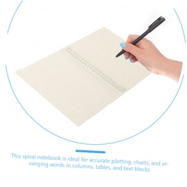 Ciieeo 2pcs A5 Grid Notebook Spiral Math Engineering Notebook Classic Minimalist Design for Students Teachers Office Workers