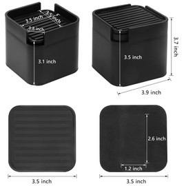 BTSD-home Adjustable Bed and Furniture Risers Elevator up to 3 or 4 inch Heavy Duty Bed Risers for Dorm Table Couch Sofa Wheels Suitable 8 Pack