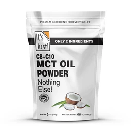 It's Just - MCT Oil Powder w/Prebiotic Fiber (1.5lbs) 70% C8 + 30% C10, Fast Fuel for Body & Brain Health, Keto Coffee Creamer, Non-GMO, 24oz