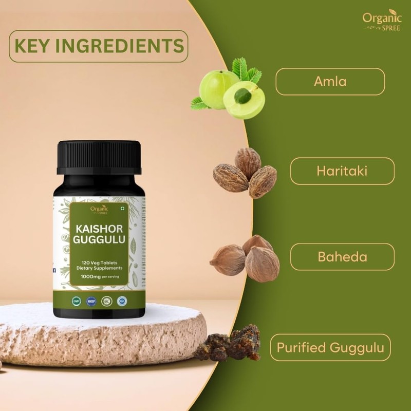 ORGANIC SPREE Kaishor Guggulu 120 Tablets - Ayurvedic Formulation -