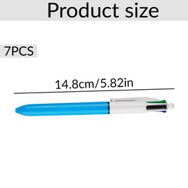 Thyonta 7 Pcs 4-in-1 Ballpoint Pen Candy-colored Retractable Ballpoint Pens Office Supplies Stationery Collections Note-taking Smooth Writing Marking Highlighting