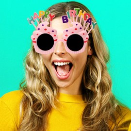Birthday Sunglasses - Novelty Birthday Photo Props Glasses,Birthday Favors Glasses, Novelty Funny Glasses For Kids & Adults