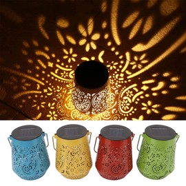 Outdoor Solar Hanging Lantern Lights 4 Pack, Waterproof Lantern Solar Table Light LED Lantern with Rechargeable Batteries for Patio Walkway Yard Driveway Backyard Christmas