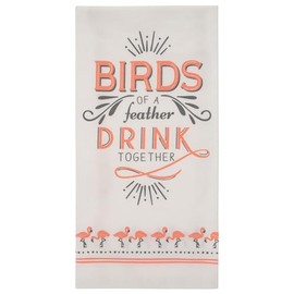 Karma Cheeky Flour Sack Tea Towel - 100% Cotton Hand Towels for The Kitchen - Witty Fun Home Decor - Drink Together