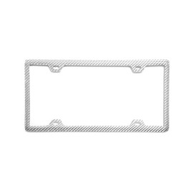 BLVD-LPF OBEY YOUR LUXURY 100% Real Carbon Fiber License Plate Frame with Slim 4 Holes & Matching Screw Caps | Silver License Plate Cover Holder | 1 Frame
