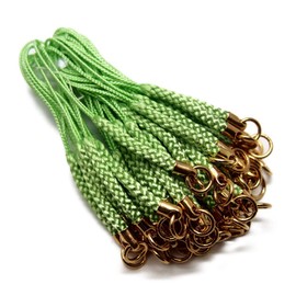 Rayon Can (Gold Plated) Root String Set of 50 for Straps, Netting Cord, Amulet (Pastel Green)