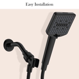 Handheld Shower Head Holder - Adjustable Arm Mount for Connecting Hose, Wand Holder With Universal Wall Hook Bracket and Pivot Ball