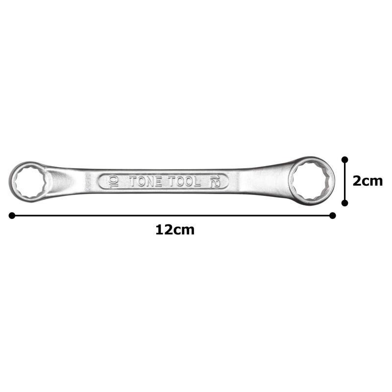 TONE HPM46-1012 Short Glasses Wrench (45°) Double Side Width 0.4