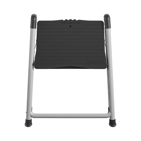 COSCO One Step Steel, Resin Steps, Step Stool without Handle, Platinum/Black