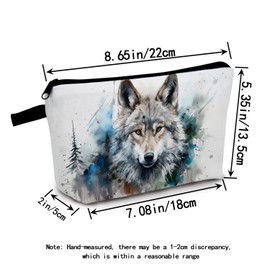 MoCaliduccious Wolf Makeup Bag for Women Travel Cosmetic Organizer Bag Teacher Appreciation Gifts Small Zipper Toiletry Bag