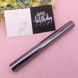 Metallic Hot Foil Roll, 5M(Length)X19.5CM(Width) Laser Toner Reactive Foil Roll,Use Laminator Laser Printer,Paper Holographic Heat Transfer Craft Foil For Handmade Craft Accessories-Gunmmetal Grey