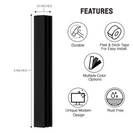 A&S Mezuzot Aluminum Mezuzah Case in Adi Sidler Side Design Door Mezuza for Parchment Scroll Home Blessing Decor (Black, 6 Inches)