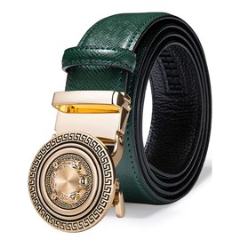 Barry.Wang Mens Formal Belt Fashion Buckle Genuine Leather Ratchet Automatic Belt Luxury Gift
