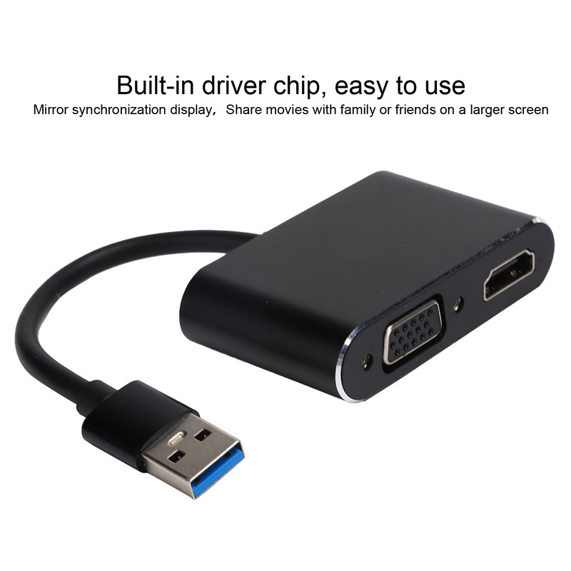 USB3.0 to High Definition Multimedia Interface VGA Adapter 2in1 HD