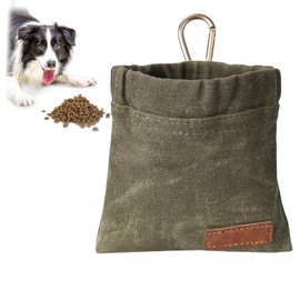 Leckerlibeutel für Hunde, Tragbare Futterbeutel Hundetraining für Hunde für Hundetraining, Hände-freie Hundespaziergangstasche Snackbeutel, Hundefutter-Spender mit Karabiner Leckerlitasche (Grün)