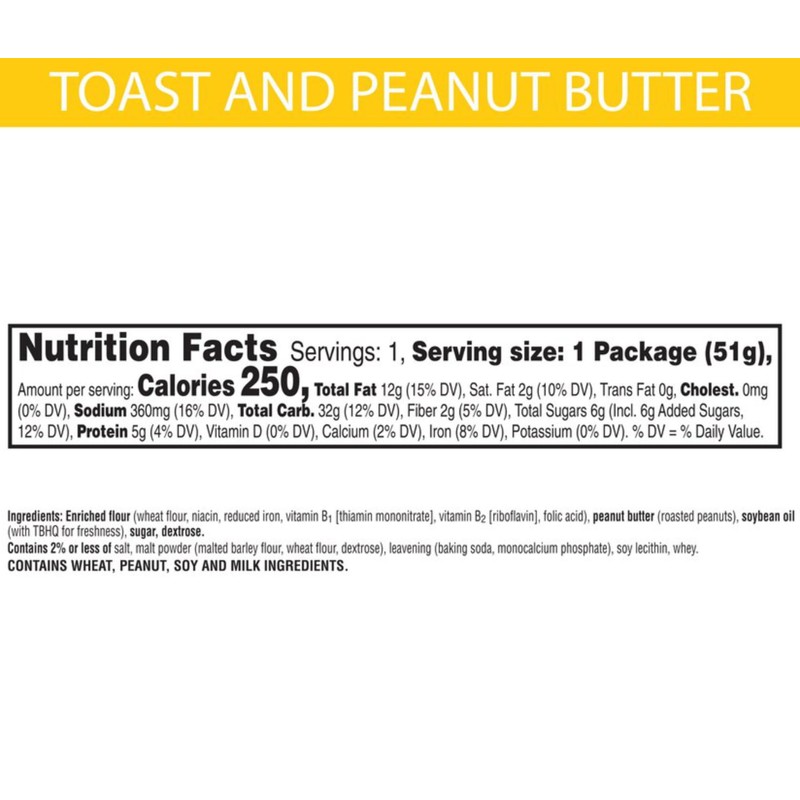 Keebler Toast & Peanut Butter Sandwich Crackers Snack Pack, 1.8