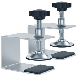 NEMTMCUA 2 Pcs Drawer Front Installation Clamps,Zinc Drawer Fixing Clips,Adjustable Stable Furniture Woodworking Jig, Cabinet Installation Tools for Carpenter Household Tables Desks Mount ﻿