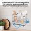 Stainless Steel Utensil Holder, Cutlery Organizer - Rust-Resistant Sink Drainer