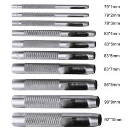 Sacabocados para Cuero Herramienta de Perforación de Agujeros, 10 Piezas de Perforadoras de Cuero Redondas, con Tamaños de Taladro de 1 mm a 10 mm