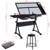 Yaheetech Drafting Table w/Stool Height Adjustable Multifunctional Art Craft Artists