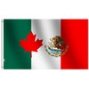 Canada& Mexico Flag 3 X 5 Ft -Canvas Header and