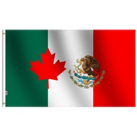 Canada& Mexico Flag 3 X 5 Ft -Canvas Header and Double Stitched -House Decoration Canadian Mexican Banner Small Yard Gift
