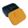 Silicone Bento Lunch Box Rectangle Leakproof 3 Compartment Divided Food