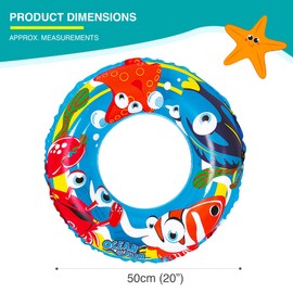 Childrens Swim Ring, Aquatic Toy that Helps Balance, Non-Toxic Inflatable, Comes in Two Colours - Blue and Transparent, Colours Sent Randomly. Great for Fun Family Games in the Water