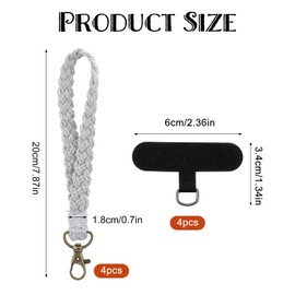 Phone Wrist Strap, 4PCS Cell Phone Lanyard Bracelet Wrist Strap Lanyard Phones Tether Tab Anti-Loss Phones Chain Straps Keyring Connector for Women Men