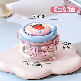 MURRI&MURRDI Denture Bath Box for Travel, 2 in 1 Retainer Cleaning Case with Mirror, No-Leak Mouth Guard Container, Rotatable Denture Containers for Soaking Night Guard Case (A Pink)