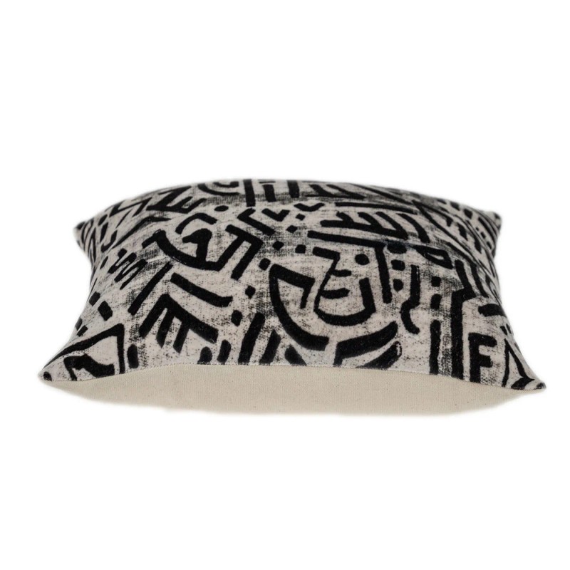 Homeroots Black And White Abstract Velvet Throw Pillow