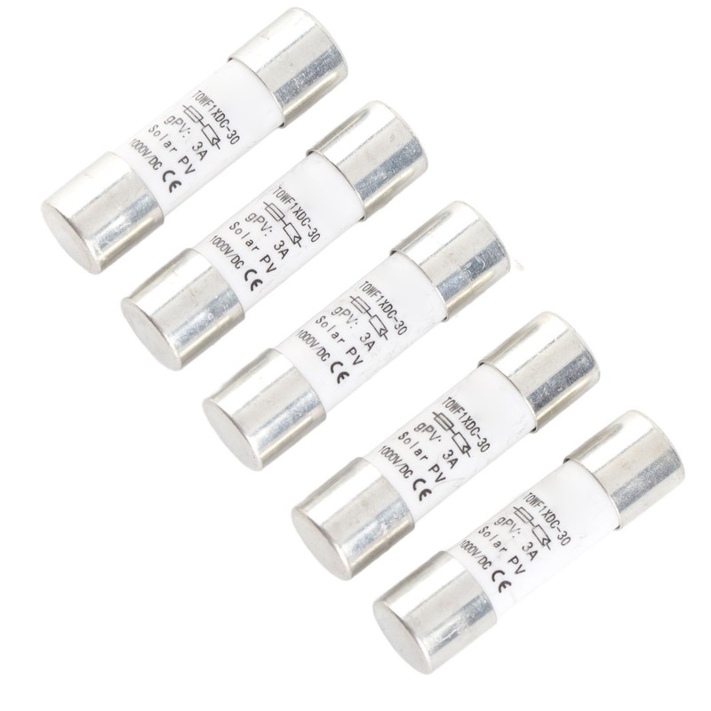 5Pcs Fuse Tube Photovoltaic Protection Set Kit 1000V DC 10x38mm