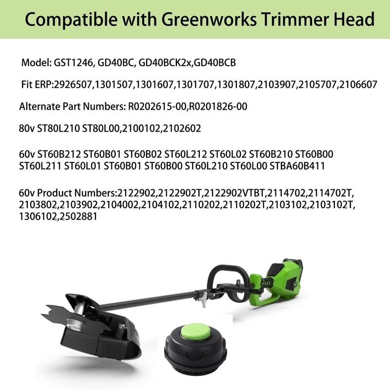 Thten SB00L00 2926507 Trimmer Knob Spring Cap Compatible with Greenworks