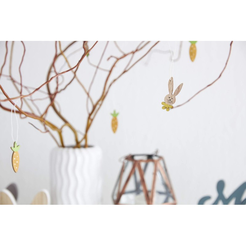 Heitmann Deco Wooden Easter Hanging Pendant, Rabbits and Eggs, Easter