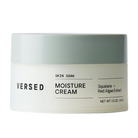 Versed Skin Soak Rich Moisture Face Cream - Daily Facial Moisturizer with Squalane Oil, Hyaluronic Acid, Vitamin E + Red Algae - Smooth, Non-Greasy Night Cream for Aging, Dry Skin - Vegan (1.5 oz)