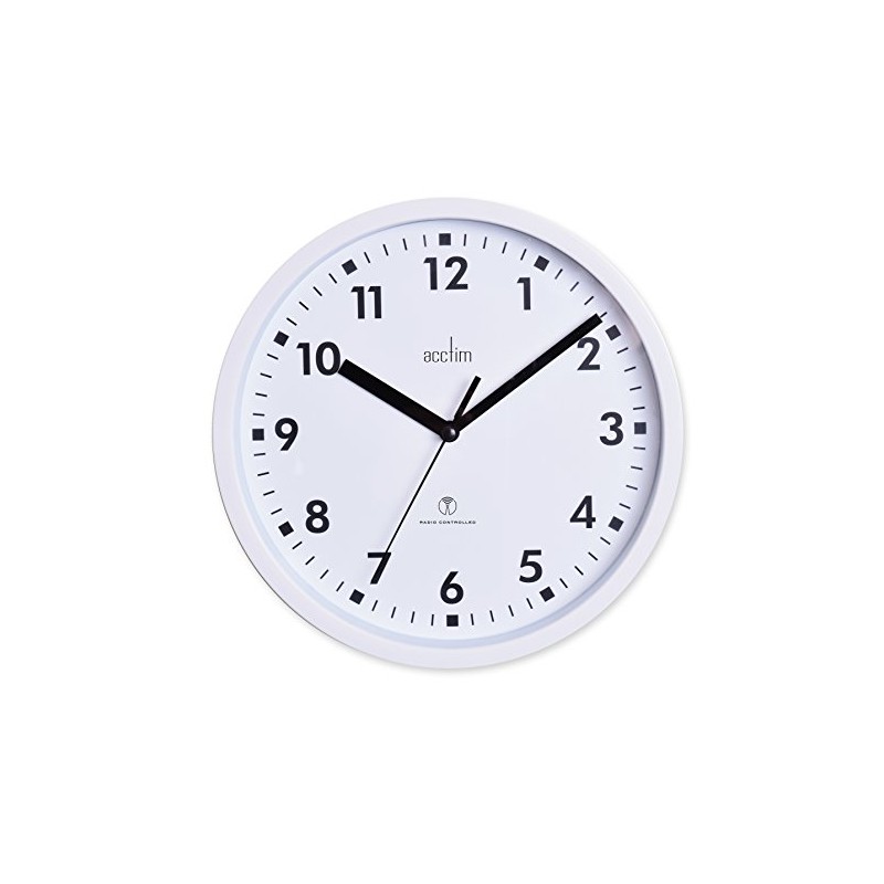 Acctim 74662 Nardo 20cm Radio Controlled White Wall Clock