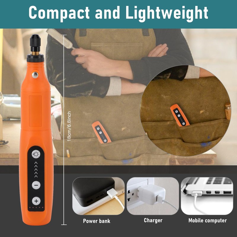 Mini Cordless Rotary Tool 5 Speed Mini Grinder Electric Detail