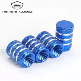 THE AUTO ALLIANCE 4x Car Tire Tyre Wheel Air Port Dust Cover Ventil Rim Valve Stem Caps - Blue