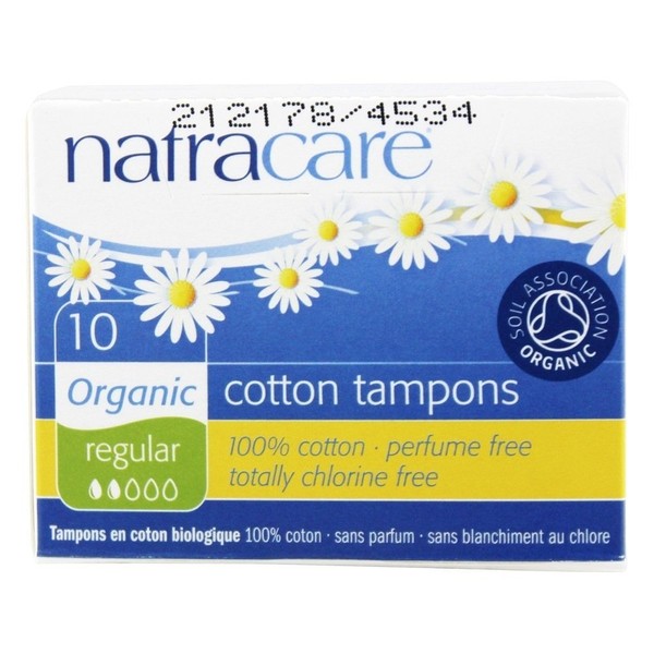 Organic 100% Cotton Tampons Regular 10 Count