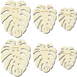 CRASPIRE 6Pcs 3 Size Palm Leaf Macrame Cutting Molds Leaves Summer Wood Rustic Natural Wooden Cutting Template Feather Tassel Wall Hanging Wreath Tool for DIY Weave Crafts Making Home Decor