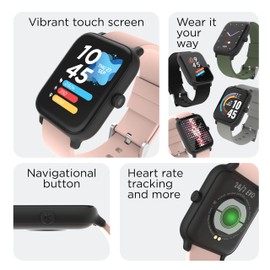 24/7 EVO Unisex Smartwatch - Fitness Tracker, Heart Rate Monitor, Customizable Watch Face - Activity and Calorie Tracker - Multi Sports Modes - Bluetooth Connectivity