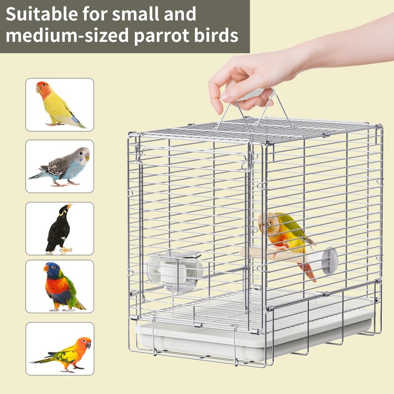 YOOSO WING Bird Carrier Travel Cage - Stainless Steel Portable