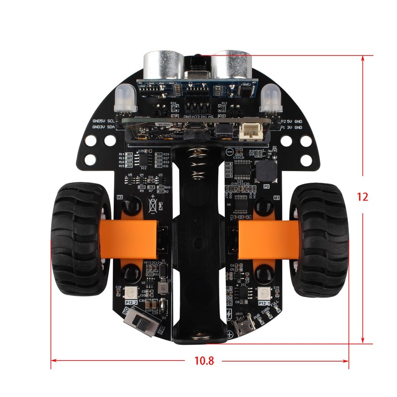 HALJIA Smart Mini Robot Car Compatible with BBC Micro:bit V2,