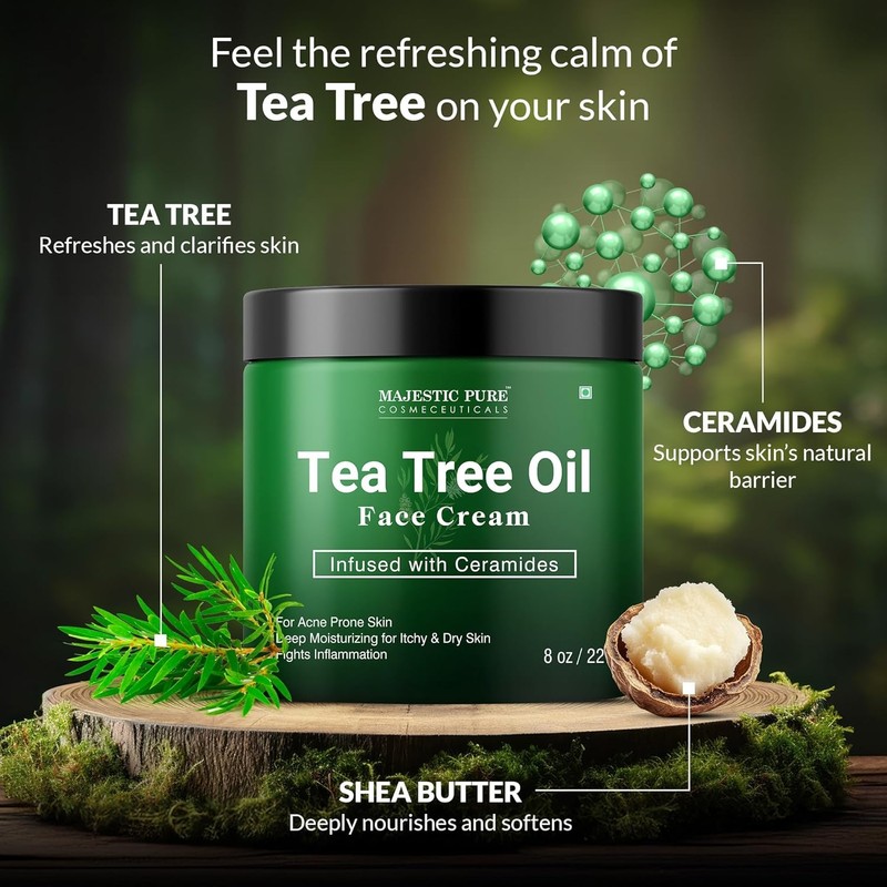 Majestic Pure Tea Tree Oil Face Cream |Dry, Itchy Skin