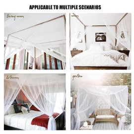 ANNTHOR Mosquitero para Cama,Universal Mosquitera, Pabellón Mosquitero Toldo de Cuadrada, Mosquitero de Camas para Hogar y Exteriores, Toldo de Cama de 4 Postes de Esquina